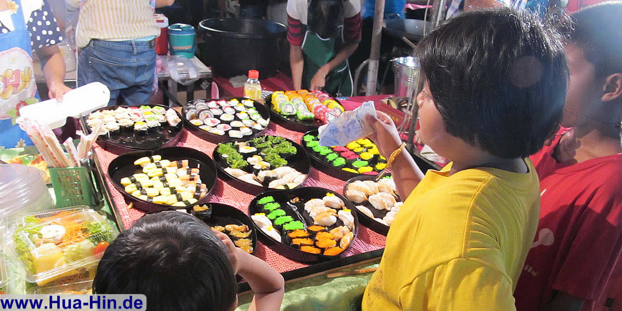 Sushi vom Nachtmarkt Hua Hin