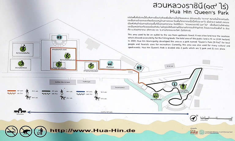 Übersichtskarte Queen's Park Hua Hin